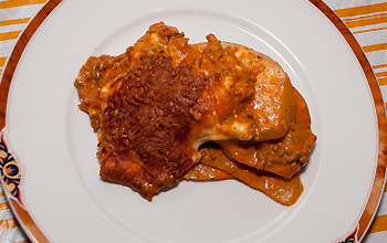 Kohlrabilasagne fertig zum Essen