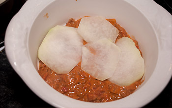 Kohlrabilasagne Schicht 1